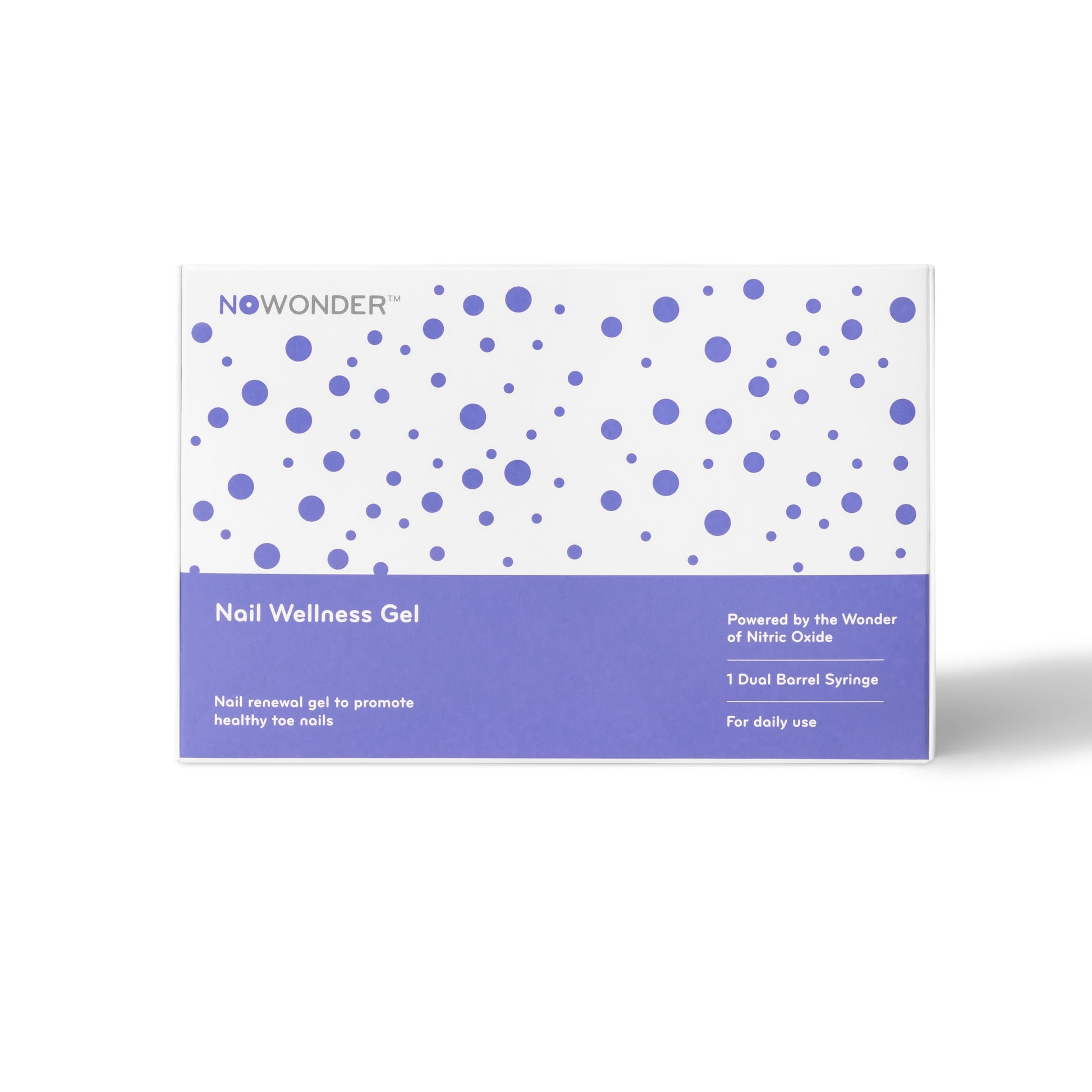Nail wellness gel packaging with blue and white design