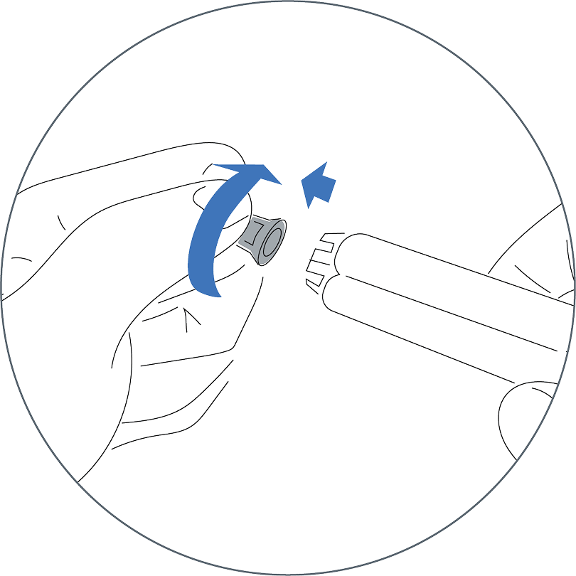 Twisting open the gel tube
