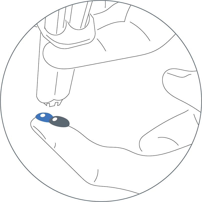 Applying cream on a finger